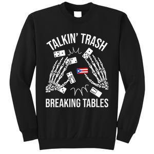 Talking Trash Breaking Tables Dominoes Lover Domino Player Sweatshirt