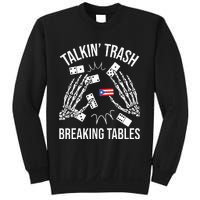 Talking Trash Breaking Tables Dominoes Lover Domino Player Sweatshirt