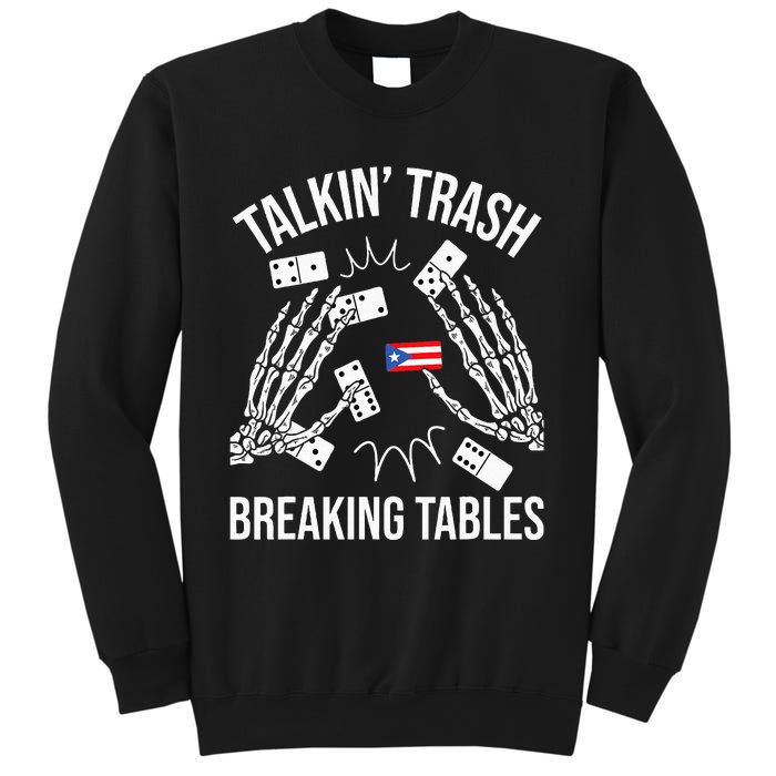 Talking Trash Breaking Tables Dominoes Lover Domino Player Sweatshirt