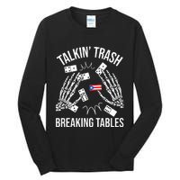 Talking Trash Breaking Tables Dominoes Lover Domino Player Tall Long Sleeve T-Shirt