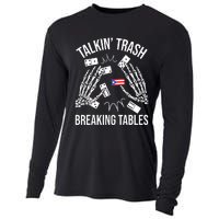 Talking Trash Breaking Tables Dominoes Lover Domino Player Cooling Performance Long Sleeve Crew