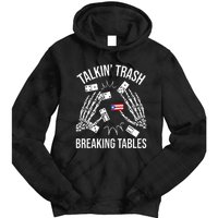 Talking Trash Breaking Tables Dominoes Lover Domino Player Tie Dye Hoodie