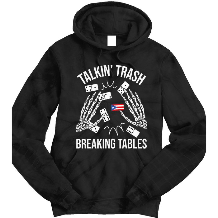 Talking Trash Breaking Tables Dominoes Lover Domino Player Tie Dye Hoodie