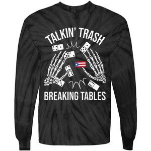 Talking Trash Breaking Tables Dominoes Lover Domino Player Tie-Dye Long Sleeve Shirt