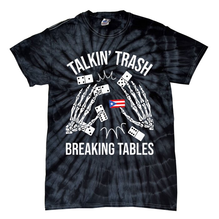 Talking Trash Breaking Tables Dominoes Lover Domino Player Tie-Dye T-Shirt