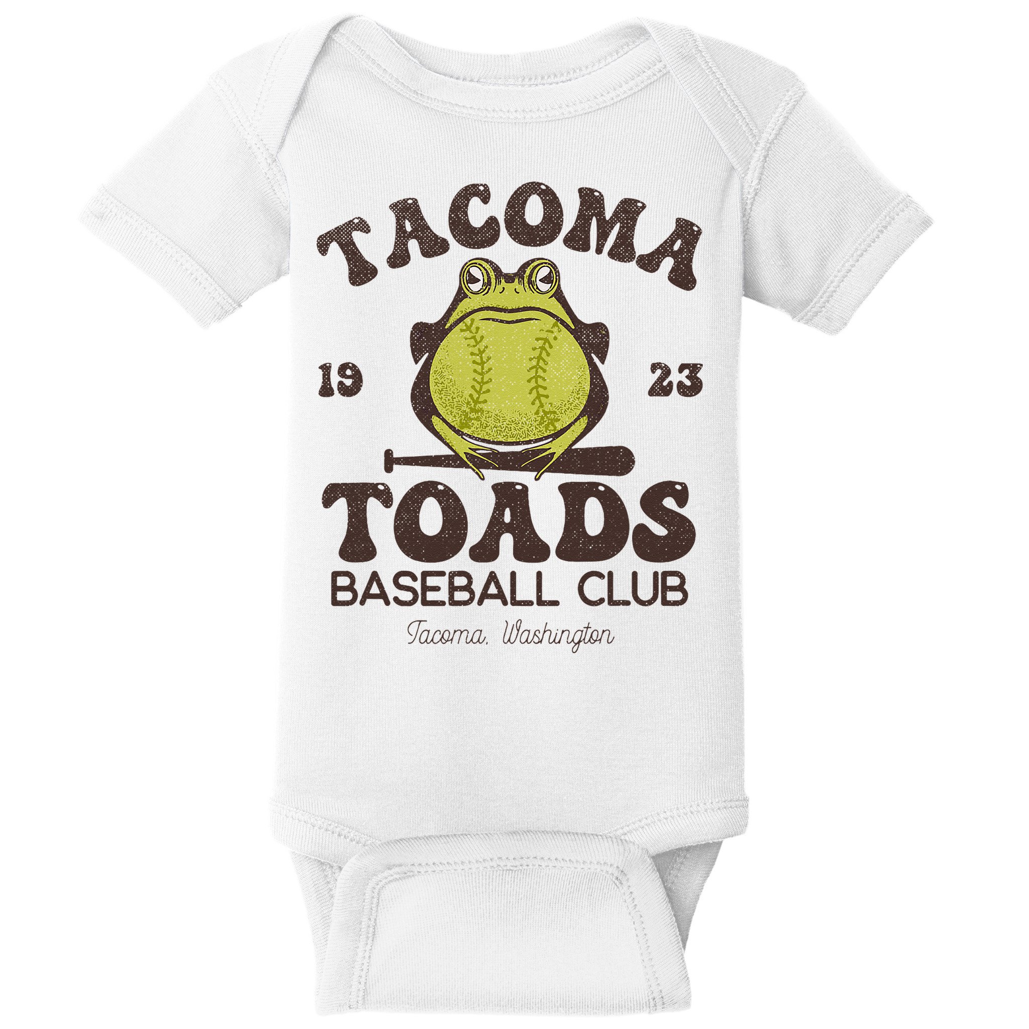 Tacoma Toads Baseball Retro Minor League Baseball Team Baby Bodysuit