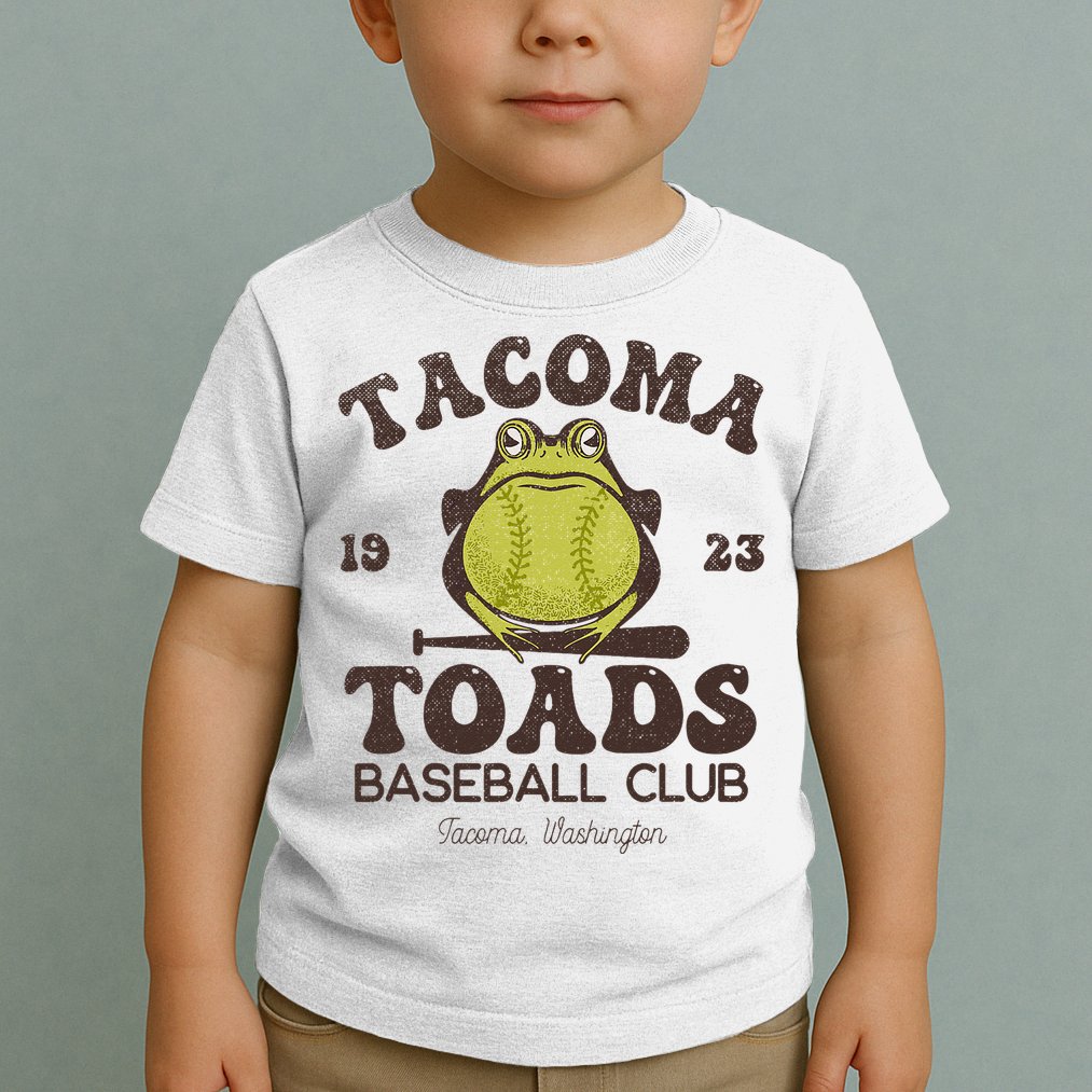Tacoma Toads Baseball Retro Minor League Baseball Team Toddler T-Shirt