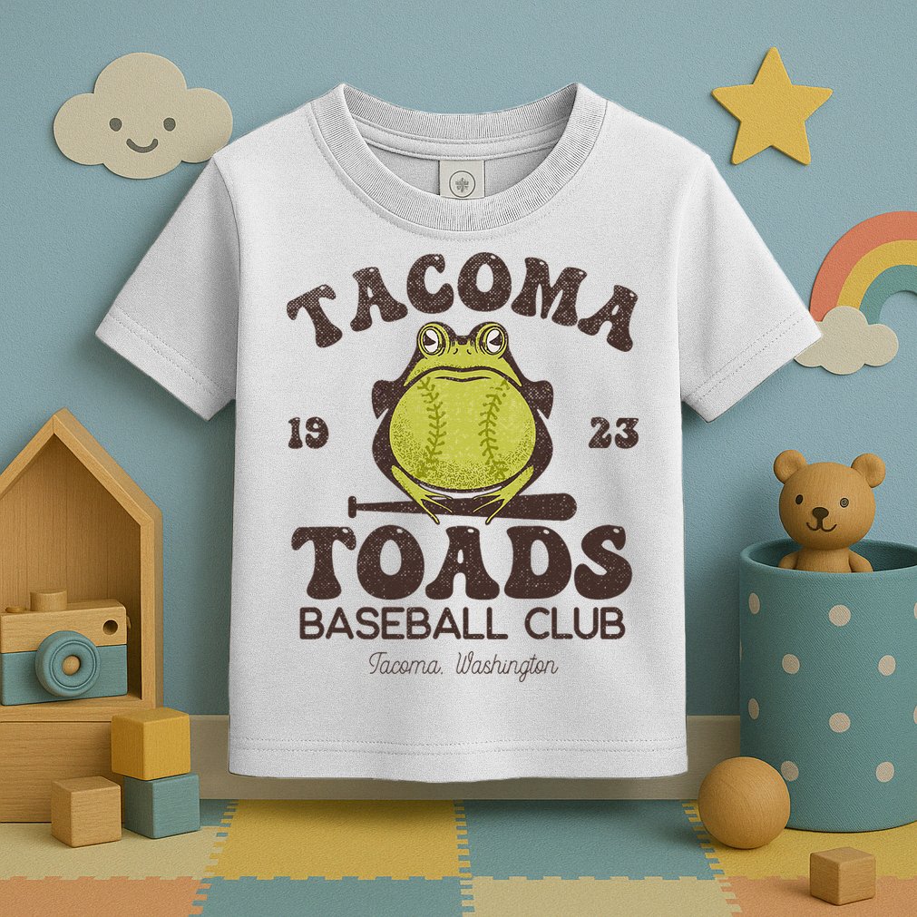 Tacoma Toads Baseball Retro Minor League Baseball Team Toddler T-Shirt