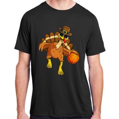 Thanksgiving Turkey Basketball Player Pilgrim Adult ChromaSoft Performance T-Shirt