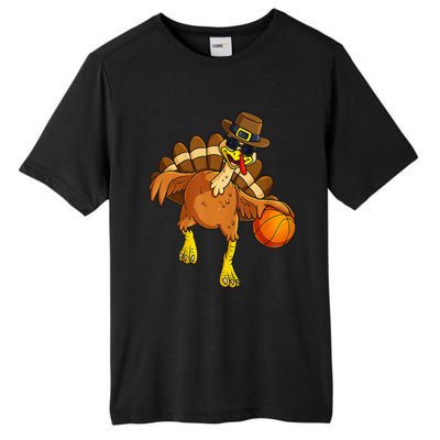 Thanksgiving Turkey Basketball Player Pilgrim Tall Fusion ChromaSoft Performance T-Shirt