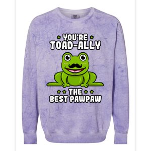 Toadgiftally The Best Pawpaw Frog Lover Toad Grandfather Gift Colorblast Crewneck Sweatshirt