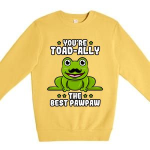 Toadgiftally The Best Pawpaw Frog Lover Toad Grandfather Gift Premium Crewneck Sweatshirt