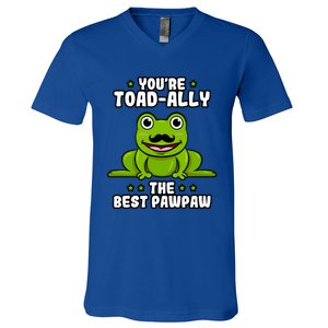 Toadgiftally The Best Pawpaw Frog Lover Toad Grandfather Gift V-Neck T-Shirt