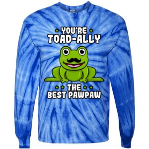 Toadgiftally The Best Pawpaw Frog Lover Toad Grandfather Gift Tie-Dye Long Sleeve Shirt