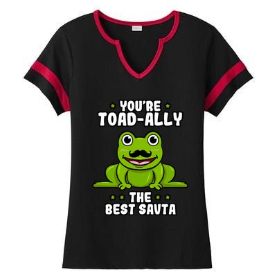 Toadgiftally The Best Savta Frog Lover Toad Grandfather Gift Ladies Halftime Notch Neck Tee