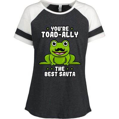 Toadgiftally The Best Savta Frog Lover Toad Grandfather Gift Enza Ladies Jersey Colorblock Tee