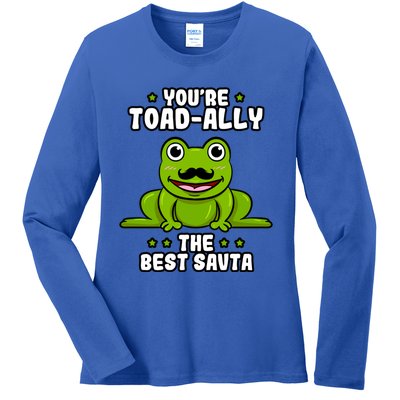 Toadgiftally The Best Savta Frog Lover Toad Grandfather Gift Ladies Long Sleeve Shirt