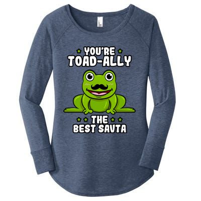 Toadgiftally The Best Savta Frog Lover Toad Grandfather Gift Women's Perfect Tri Tunic Long Sleeve Shirt