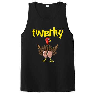 Twerky Turkey Butt Thanksgiving Twerk Dance Pun PosiCharge Competitor Tank