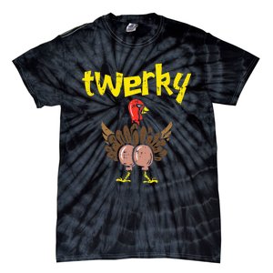 Twerky Turkey Butt Thanksgiving Twerk Dance Pun Tie-Dye T-Shirt