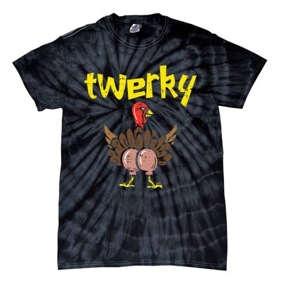 Twerky Turkey Butt Thanksgiving Twerk Dance Pun Tie-Dye T-Shirt