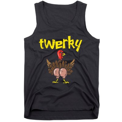 Twerky Turkey Butt Thanksgiving Twerk Dance Pun Tank Top