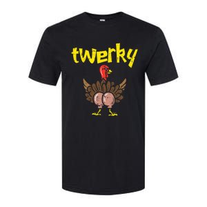 Twerky Turkey Butt Thanksgiving Twerk Dance Pun Softstyle CVC T-Shirt