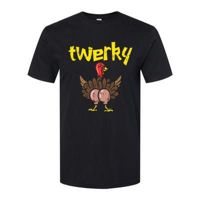 Twerky Turkey Butt Thanksgiving Twerk Dance Pun Softstyle® CVC T-Shirt