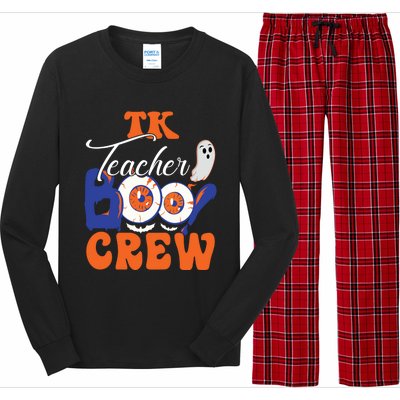 Tk Teacher Boo Crew Ghost Spooky Halloween Tk Squad Matching Meaningful Gift Long Sleeve Pajama Set