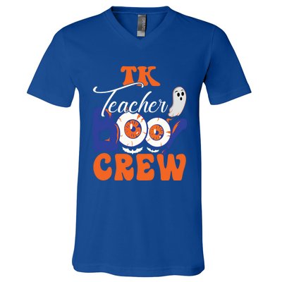 Tk Teacher Boo Crew Ghost Spooky Halloween Tk Squad Matching Meaningful Gift V-Neck T-Shirt