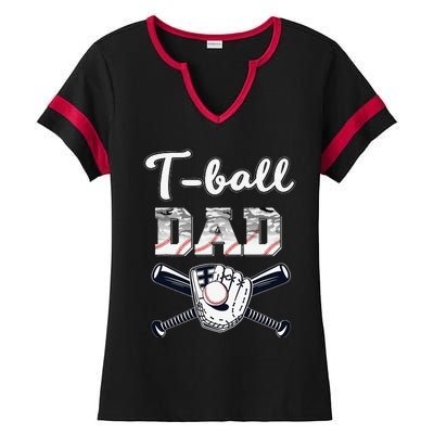 TBall Tee Ball Dad Baseball Dad Game Day Father's Day Ladies Halftime Notch Neck Tee