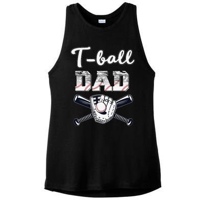 TBall Tee Ball Dad Baseball Dad Game Day Father's Day Ladies PosiCharge Tri-Blend Wicking Tank