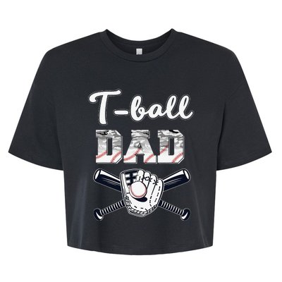 TBall Tee Ball Dad Baseball Dad Game Day Father's Day Bella+Canvas Jersey Crop Tee