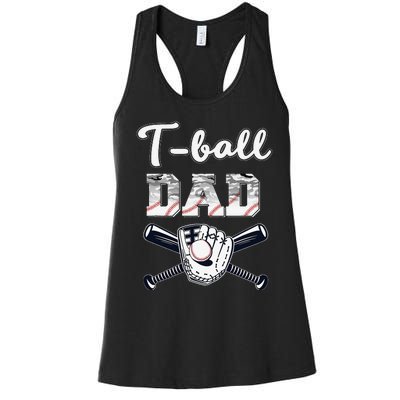 TBall Tee Ball Dad Baseball Dad Game Day Father's Day Women's Racerback Tank