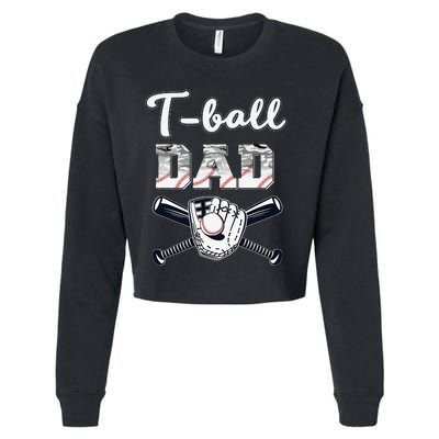 TBall Tee Ball Dad Baseball Dad Game Day Father's Day Cropped Pullover Crew