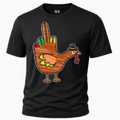 Thanksgiving Turkey Bird Middle Finger Performance Shirt