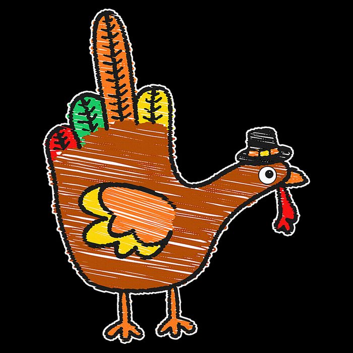 Thanksgiving Turkey Bird Middle Finger Cooling Performance Crew T-Shirt