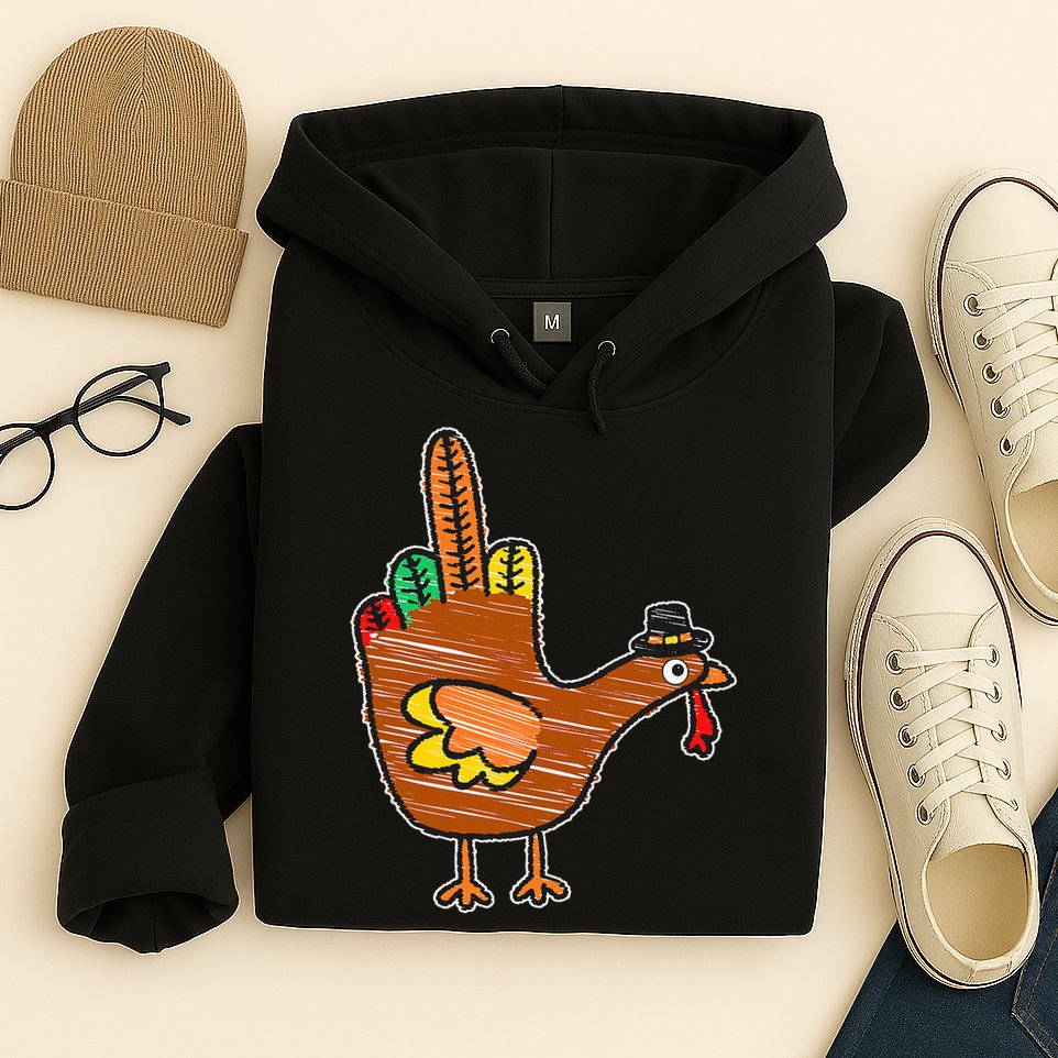 Thanksgiving Turkey Bird Middle Finger Hoodie