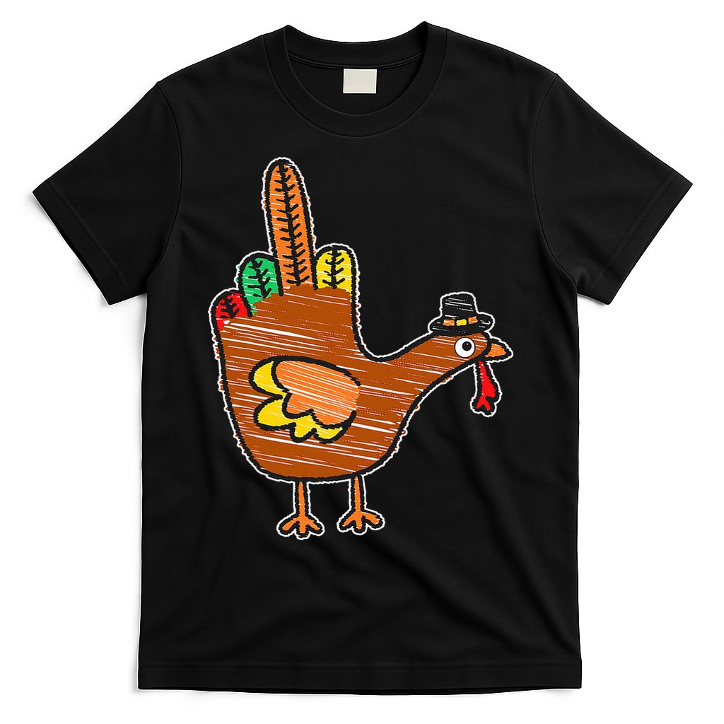 Thanksgiving Turkey Bird Middle Finger T-Shirt