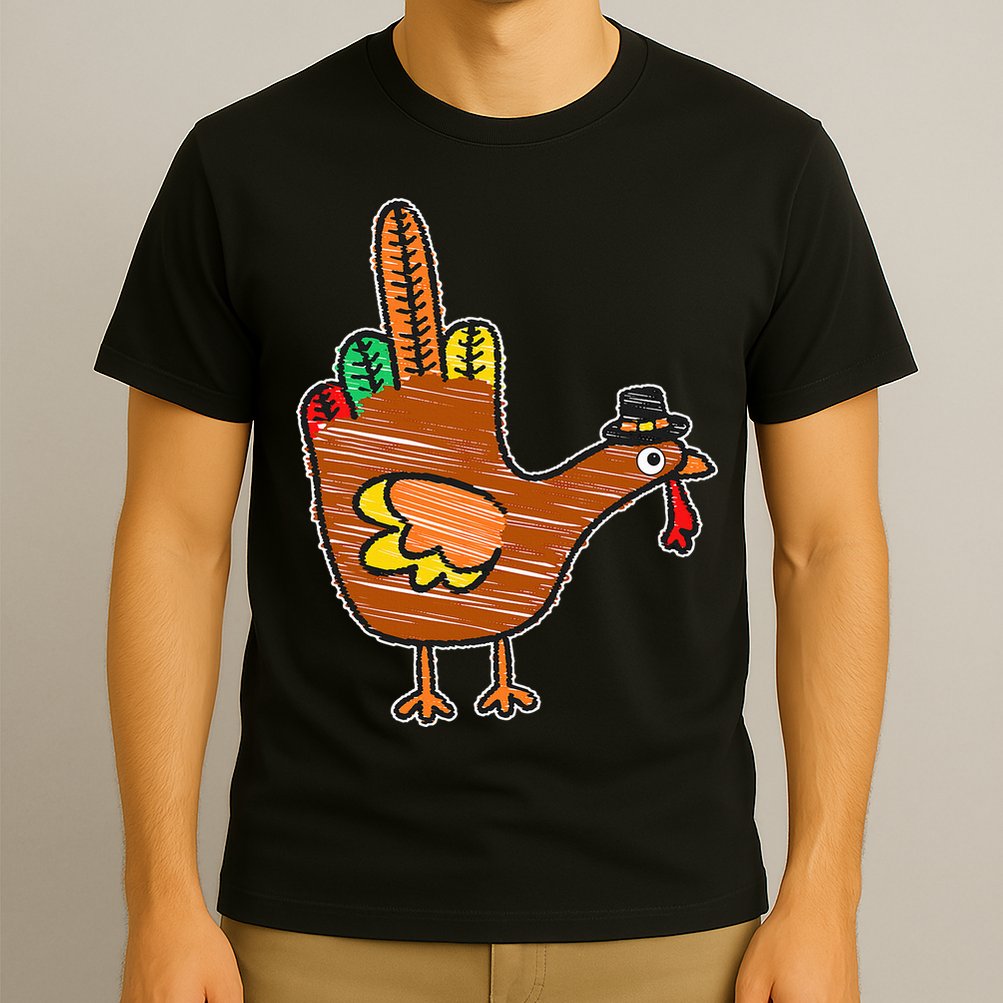 Thanksgiving Turkey Bird Middle Finger T-Shirt
