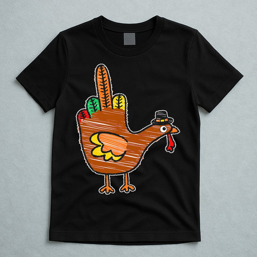 Thanksgiving Turkey Bird Middle Finger T-Shirt