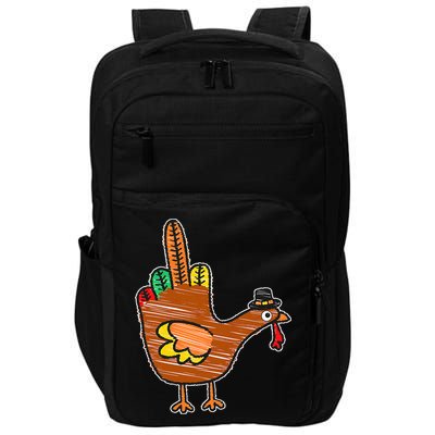 Thanksgiving Turkey Bird Middle Finger Impact Tech Backpack