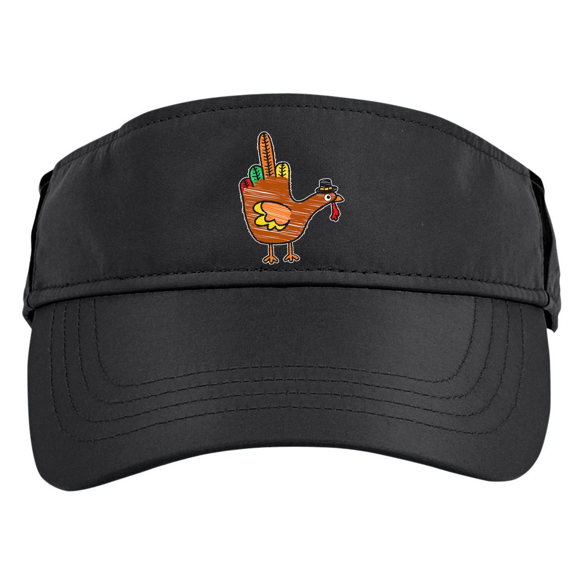 Thanksgiving Turkey Bird Middle Finger Adult Drive Performance Visor