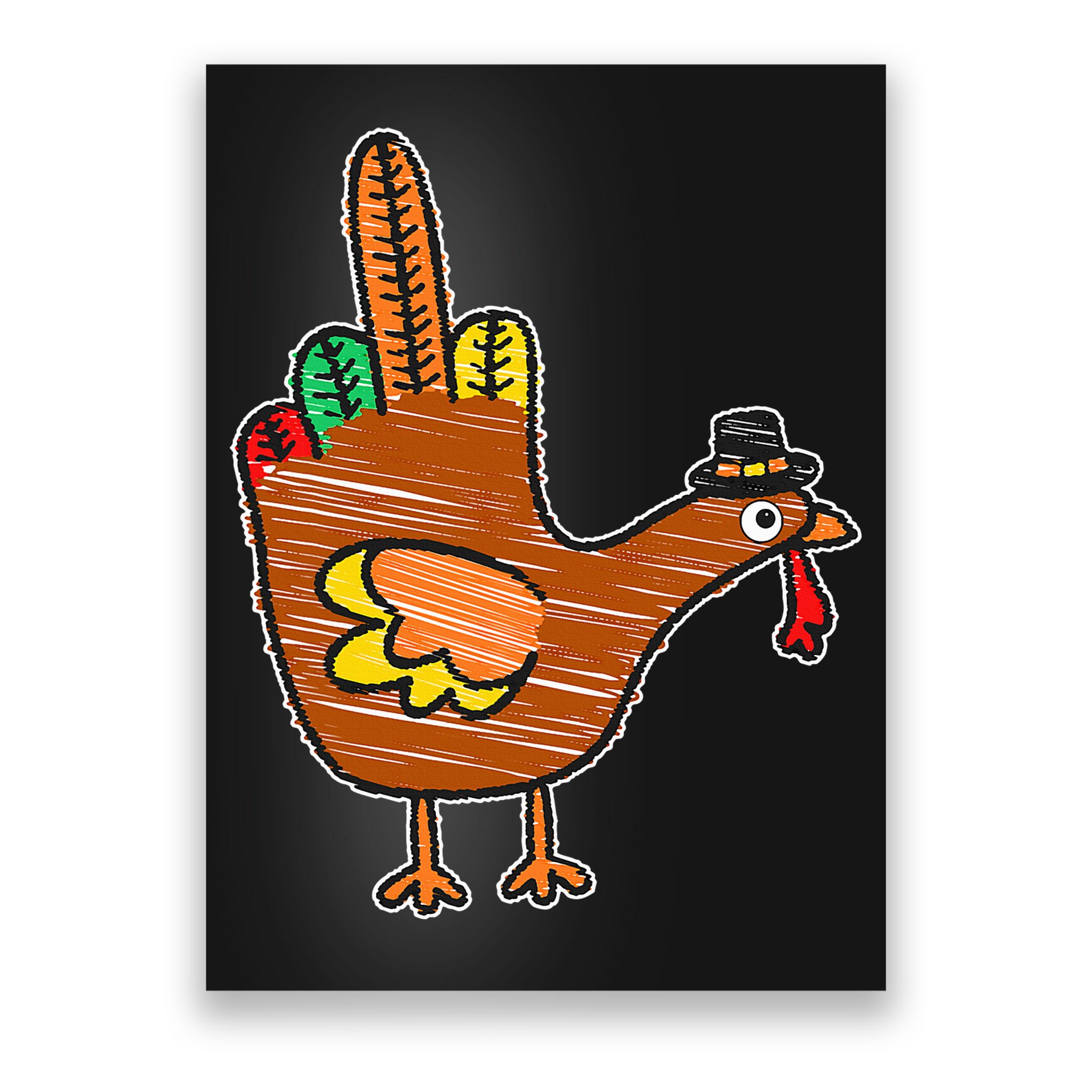 Thanksgiving Turkey Bird Middle Finger Poster