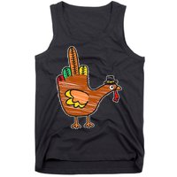 Thanksgiving Turkey Bird Middle Finger Tank Top
