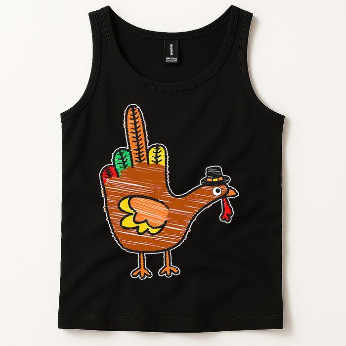 Thanksgiving Turkey Bird Middle Finger Tank Top