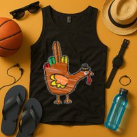 Thanksgiving Turkey Bird Middle Finger Tank Top