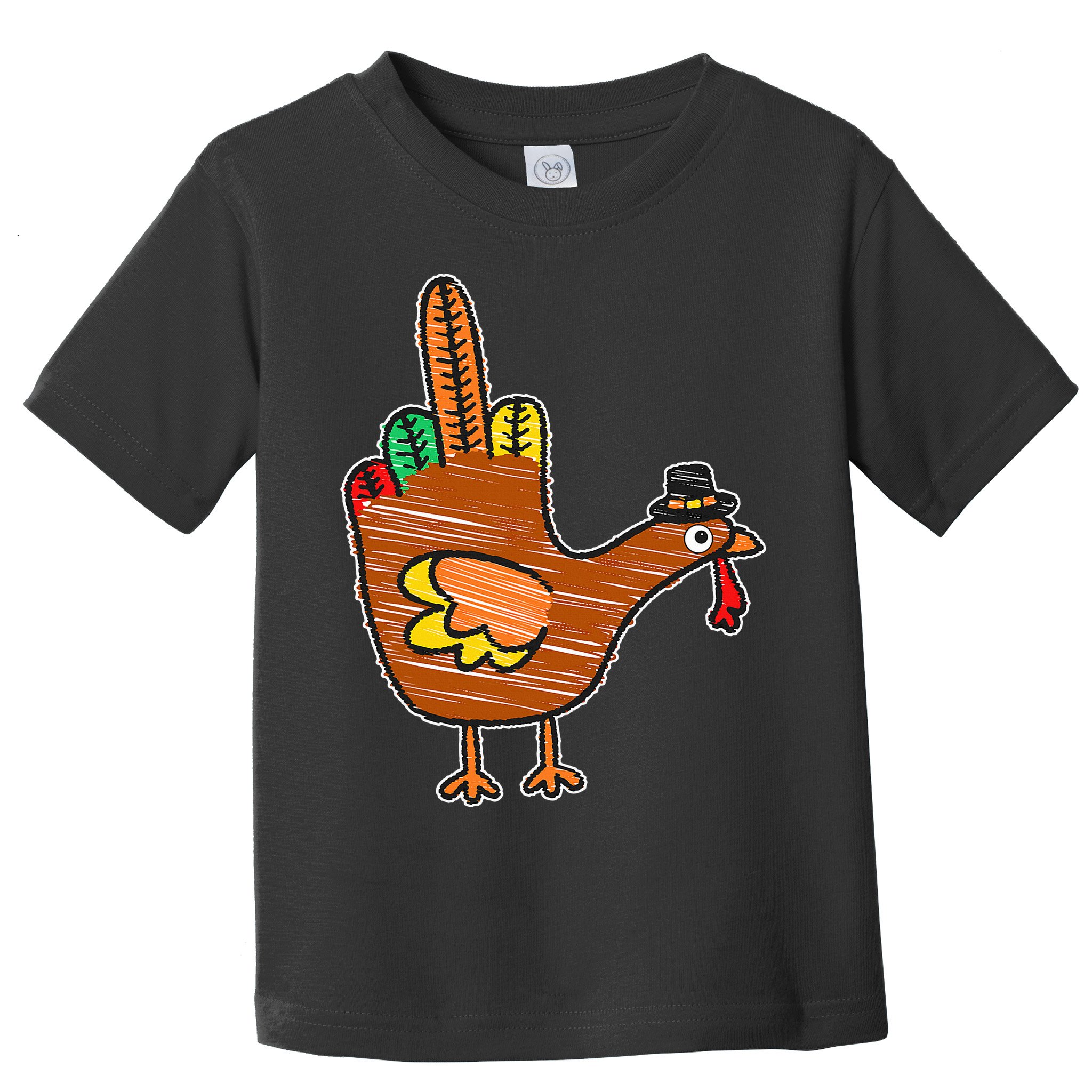 Thanksgiving Turkey Bird Middle Finger Toddler T-Shirt