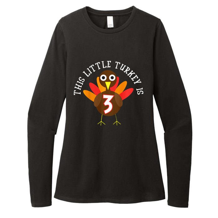 Thanksgiving Third Birthday Three Year Old Womens CVC Long Sleeve Shirt