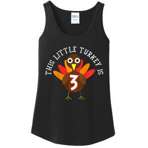 Thanksgiving Third Birthday Three Year Old Ladies Essential Tank